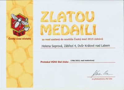 Zlatá medaile 2015